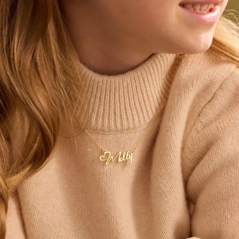 Colar de coração com nome pers - Birth Flower Necklace avaliação e preço