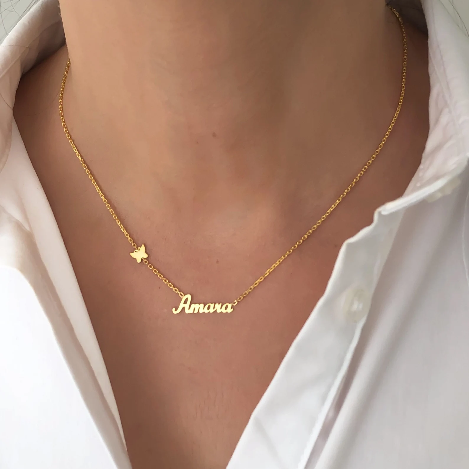 Personalizado borboleta coraçã - Birth Flower Necklace avaliação e preço